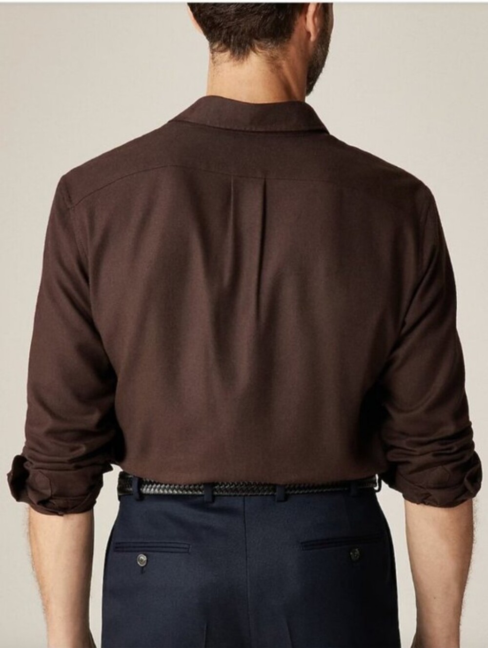 J Crew Cotton-cashmere blend shirt CC100 Size S Chocolate Brown NEW - Picture 2 of 7